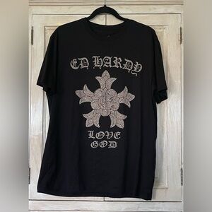 Ed Hardy “Love God” studded T-Shirt